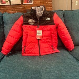 The North Face Kids Red and Black Puffer Jacket